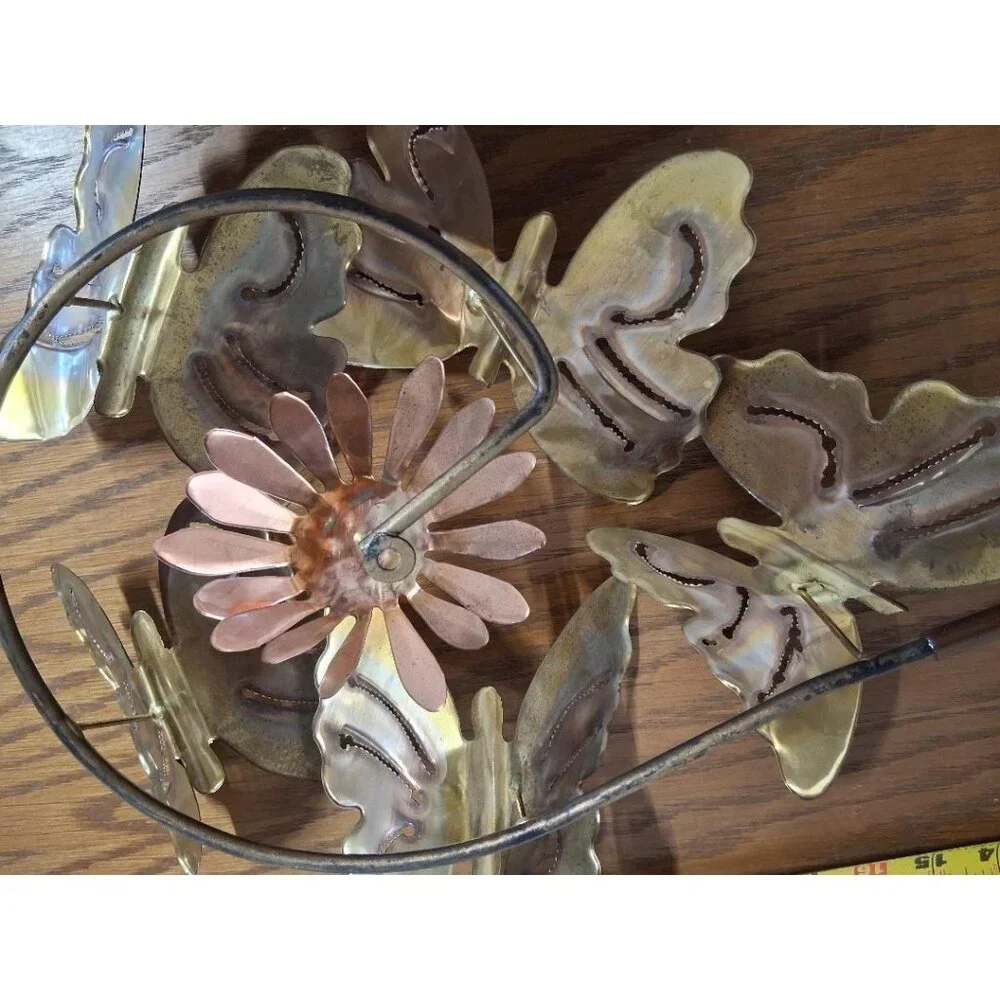 Metal Butterfly & Flower Wall Art Sculpture 30